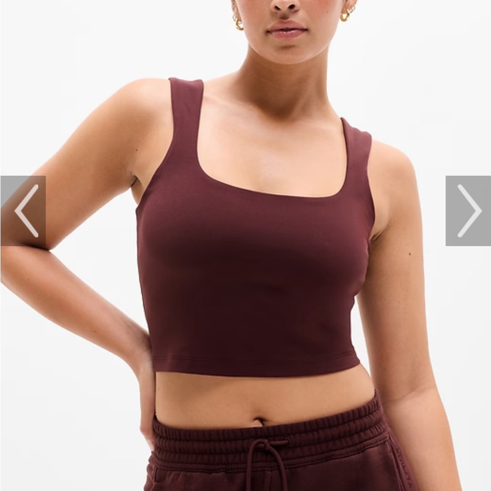 Athleta BLUE transcend square neck crop bra